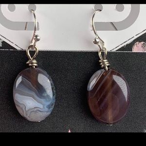 Botswana Agate Oval Earrings A